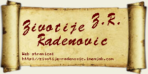 Životije Radenović vizit kartica